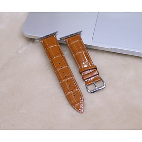 Dây da thay thế dành cho Apple Watch da bò vân cá sấu hộp gỗ cao cấp