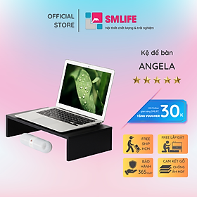 Mua Kệ để bàn gỗ hiện đại SMLIFE Angela - Màu Đen - Size S (Tặng Voucher 10% mua Bàn Làm Việc SMLIFE)