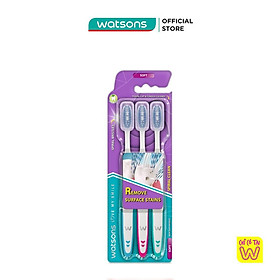 Bàn Chải Đánh Răng Watsons Spiral Clean Toothbrush Soft3 cây