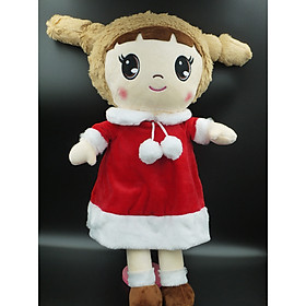 Búp Bê Nhồi Bông Hai Bím Tóc Siêu Dễ Thương 55 cm (Tặng kèm móc khóa da bò thật màu ngẫu nhiên)  BA00139