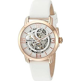 Invicta Women's Objet d'Art Stainless Steel Automatic-self-Wind Watch with Satin Strap, White, 18 (Model: 22655)