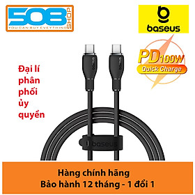 Cáp sạc nhanh, truyền dữ liệu PD 100W, Ba-se-us Pudding Series Fast Charging Data Cable Type-C to Type-C 100W - Hàng chính hãng