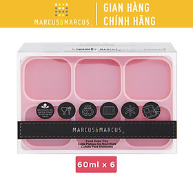 Khay silicon trữ đông đồ ăn dặm cho bé Marcus & Marcus - Marcus (60ml x 6 ngăn)