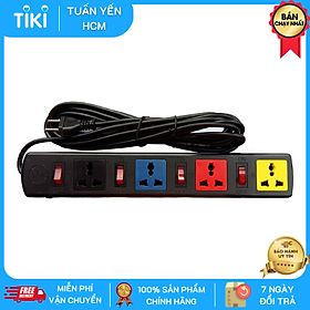 Mua Ổ cắm điện LiOA đa năng - Ổ on/off 4 lỗ  6 lỗ mỗi ổ 1 công tắc dây dài 3m
