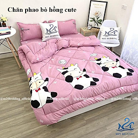 Chăn phao trần bông siêu nhẹ, mền cotton poly họa tiết đáng yêu kích thước