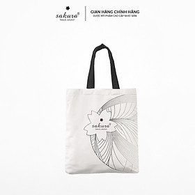 Túi Tote Canvas Sakura Thời Trang Tiện Lợi Kích Thước 38x32cm