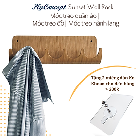 Mua Móc treo quần áo gỗ uốn cong Sunset Wall Rack - Gỗ sồi