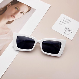 Kính râm Mắt mèo nhựa trắng đơn giản cho nữ