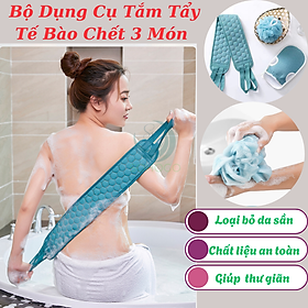 Mua Bộ Găng Tẩy Da Chết + Dây Kỳ Lưng + Bông Tắm Bộ Chăm Sóc Da Body Chuyên Sâu  Combo Tắm Sạch - Da Mịn 3 Trong 1