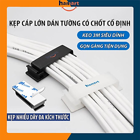 COMBO 2 Kẹp Dây Điện Dán Tường Bản Lớn Có Chốt Nẹp Cố Định Dây Cáp Điện Keo 3M Siêu Dính Tiện Lợi - SET 2 Kẹp Ngẫu Nhiên