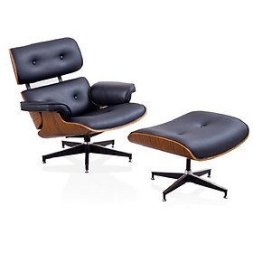 Mua Ghế Thư Giãn Đọc Sách Kèm Ghế Đôn Gác Chân Đệm Da Vân Gỗ Óc Chó Cao Cấp - Ghế Sofa Thư Giãn Chân Xoay Độc Đáo Decor Nhà Đẹp