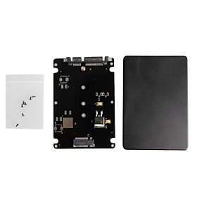 Fun Black Case B + M Female 2 M.2 NGFF (SATA) SSD to 2.5 SATA Adapter for 2230/2242/2260 / 2280mm m2 SSD - Black