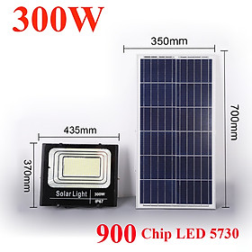 Đèn năng lượng mặt trời 300W, 900 chip LED 5730, IP67, pin 49000mAh, có đèn báo sạc pin, bóng đèn vỏ nhôm đúc lớn cực sáng