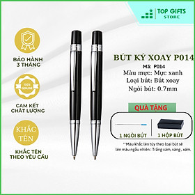 Bút kim loại xoay P014 khắc tên| Hộp bút + Ngòi bút