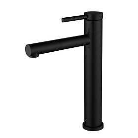 Vòi lavabo nóng lạnh điếu đen mỏ dài cao 30cm