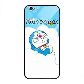 Ốp lưng kính cường lực cho iPhone 6 Plus /6s Plus Nền Doremon Trên Tuyết - Hàng Chính Hãng