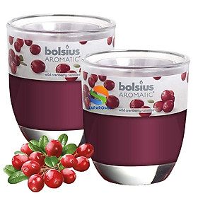 Combo 2 ly nến thơm tinh dầu Bolsius Wild Cranberry 105g - nam việt quất, nến trang trí, thơm phòng, thư giãn, Hỗ trợ khử mùi