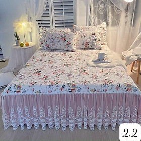 Bộ Thảm Ga giường Kèm 2 Vỏ Gối Nỉ Nhung Phối Bèo Dài Công Chúa Siêu Xinh, Mẫu Mới Nhất 2022 đủ Kích Thước