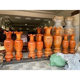 Cặp lục bình phong thủy-cặp lục bình gỗ hương đá nguyên khối cao 1M6-1M8