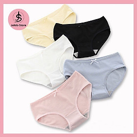 Bộ 5 Quần Lót Nữ cotton thoáng mát Juliso Store - Quần Lót đính nơ xinh siêu tôn dáng mẫu yêu thích A2