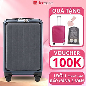 BFQ2ST500KTL: giảm 8% cho đơn từ 500K [SIZE 20 INCH] Vali khóa kéo nhập khẩu Hàn Quốc 0618 Sọc dọc - Ghi 