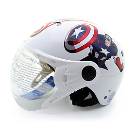 Mũ Bảo Hiểm Trẻ Em 12 Đầu Có Kính Họa Tiết Siêu Anh Hùng Marvel CapTain American, An Toàn, Thời Trang, Nhẹ Nhàng, Chắc Chắn Protec Kitty - Hàng Chính Hãng - S