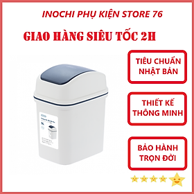 Thùng Rác Nắp Lật Hiro Nhiều Cỡ Bền Đẹp Hàng Xuất Nhật Inochi - Chính Hãng ( tặng kèm khăn lau đa năng pakasa)  - 5L