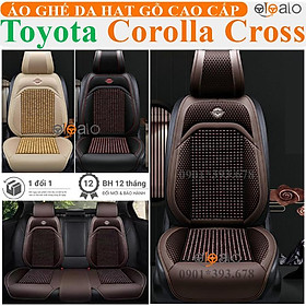 Áo trùm lót bọc ghế xe ô tô Toyota Corolla Cross da PU hạt gỗ tự nhiên CAO CẤP