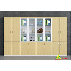 Mua Tủ hồ sơ  tủ tài liệu  tủ văn phòng gỗ MDF cánh kính THS402- Nội thất lắp ráp Viễn Đông adv