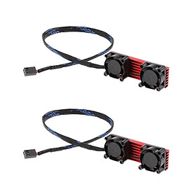 2x PCIE Solid State  Sink Dual Active Radiator M.2 SSD Cooling Fan (Red)