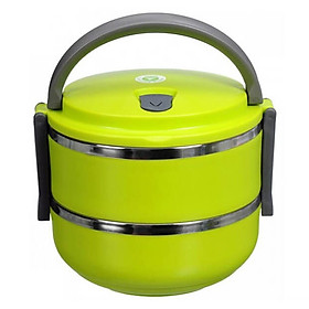 Hộp đựng cơm camen 2 tầng giữ nhiệt và hương vị đồ ăn được lâu hơn, chất liệu nhựa và inox bền chắc - màu giao ngẫu nhiên