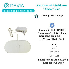 Đế sạc 3 trong 1 Devia V2 wireless dành cho smart phone&Apple watch &Earphone- hàng chính hãng