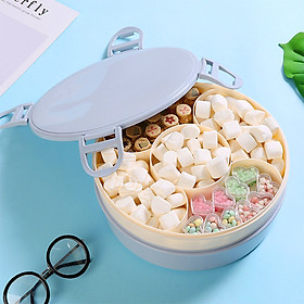 Hộp Mứt Tết 2 Tầng Với Nhiều Ngăn Đựng Bánh Kẹo Riêng Biệt Có Nắp Đậy Kín - Quà Tặng Tết 2023