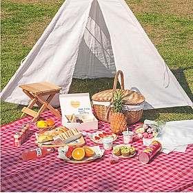 THẢM DÃ NGOẠI, DU LỊCH, PICNIC CAO CẤP - Chống thấm nước, họa tiết caro, gấp gọn tiện lợi -...