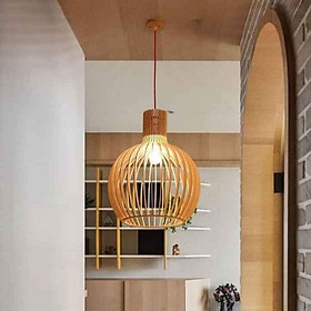 Đèn gỗ decor thả trần dáng củ tỏi size đại rẻ đẹp