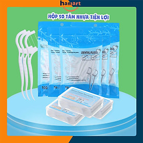 Mua Hộp 50 Tăm Chỉ Nha Khoa Nhựa Y Tế Tiệt Trùng Vệ Sinh Kẽ Răng Nướu Làm Sạch Răng Chuyên Dụng
