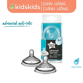 Núm ty silicon thay bình sữa Tommee Tippee Advanced Anti-Colic Medium Flow 3-6 tháng