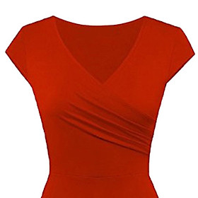 Women Short Sleeve A Line High Waist A Line Swing Casual Dress for Evening Party
