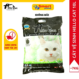 Cát Vệ Sinh Mèo - Hello Cat Charcoal 10L Không Mùi, Than Hoạt Tính