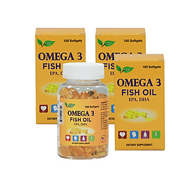 Bộ 4 hộp dầu cá Omega 3 Natural Gift Fish Oil (100 viên/hộp) | TẶNG: 2 Hộp đông trùng hạ thảo Wellness Nutrition 30 viên & 1 Hộp dầu cá OMEGA 3 Natural Gift 30 viên (HÀNG NHẬP KHẨU)