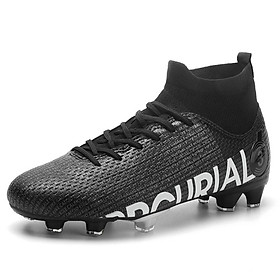 Giày bóng đá nam cao đến mắt cá nhân Hiệp hội chuyên nghiệp đào tạo về cỏ thể thao FG/TF bóng đá giày bóng đá cho bé trai Color: 5000white Shoe Size: 31