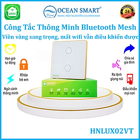 Công Tắc Cảm Ứng Thông Minh HUNONIC Luxury, Công Tắc Điều Khiển Từ Xa Bằng Điện Thoại Hình Vuông - HNLUXV