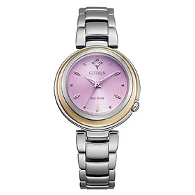 Đồng Hồ Nữ Citizen Đính Kim Cương Dây Thép Không Gỉ EM0588-81X - Mặt Hồng (Sapphire)