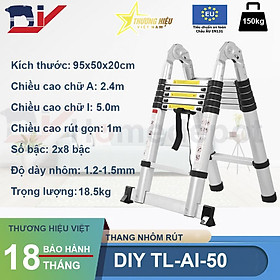 Thang nhôm rút đôi chữ A DIY TL-AI-50 Tiêu chuẩn EN134