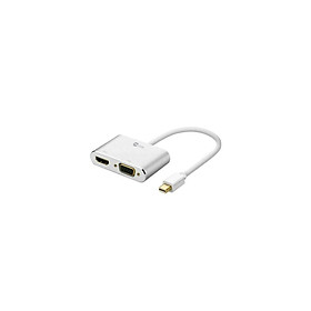 Bộ Chuyển Đổi MAZER ALU Mini DP DUAL Adapter to (HDMI + VGA Adapter) - hàng chính hãng 