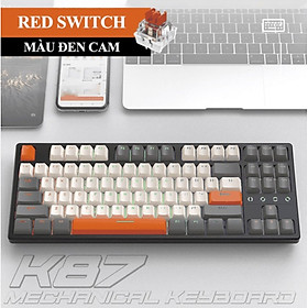 Bàn phím cơ K87 có dây 87 phím Redswitch Cáp Type C rời nhỏ gọn chuyên chơi game