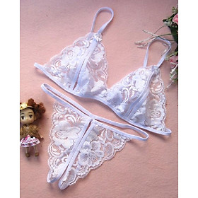 Bộ Đồ Lót Hình Bướm Phối Ren Quần Lọt Khe Áo Bra Xuyên Thấu Sexy Quyến Rũ
