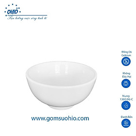 Bát Cơm 11.5 cm Sứ Trắng Viền Dày OHIO