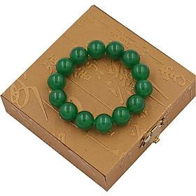 Vòng chuỗi đeo tay đá thạch anh xanh lá 14 ly - Chuỗi hạt đeo tay đá phong thủy