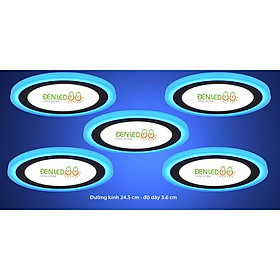 Mua Bộ 5 đèn led nổi ốp trần 24w tròn 2 màu 3 chế độ